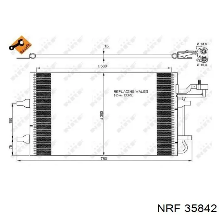 4N5H19710BF Ford condensador aire acondicionado