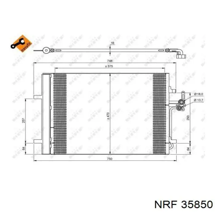 Condensador aire acondicionado 35850 NRF