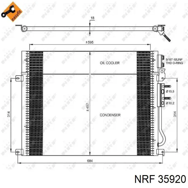Condensador aire acondicionado NRF 35920