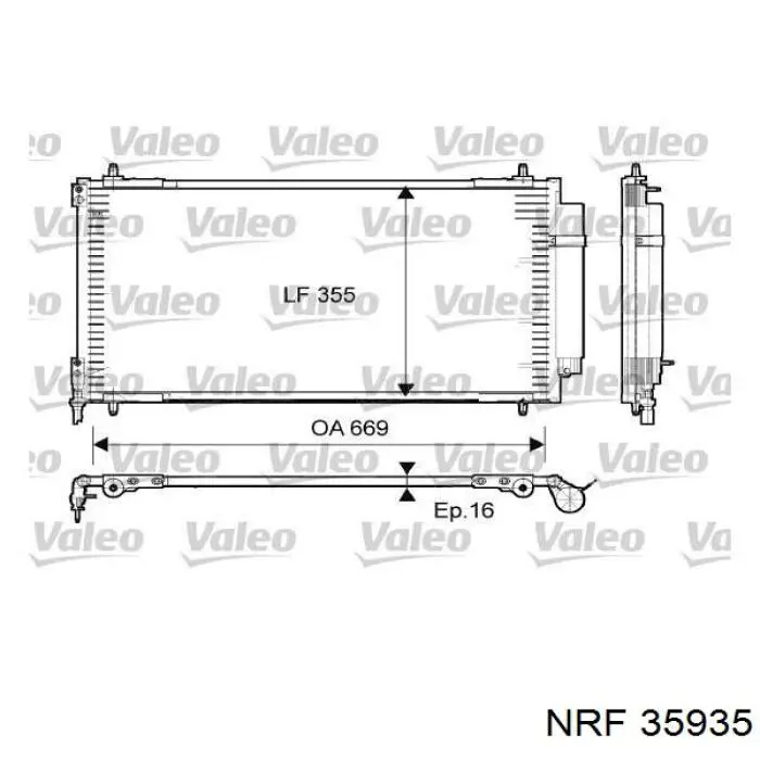 00006455FW Peugeot/Citroen condensador aire acondicionado