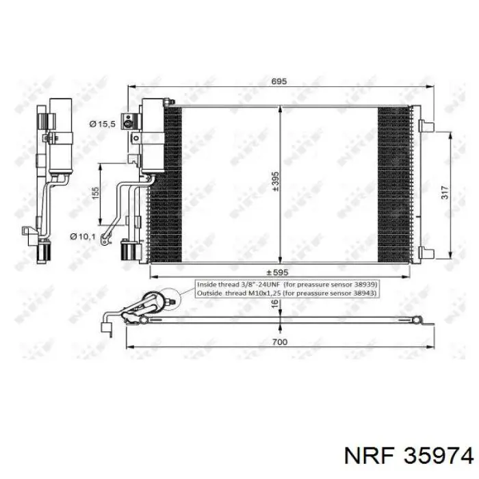 Aire acondicionado capacitor NRF 35974 precio, desde 97,15 EUR