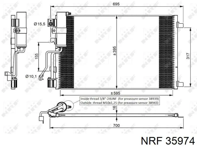 35974 NRF Radiador de aire acondicionado