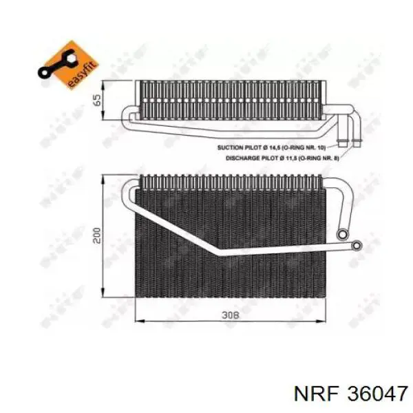 EV464880PFC UAC evaporador, aire acondicionado