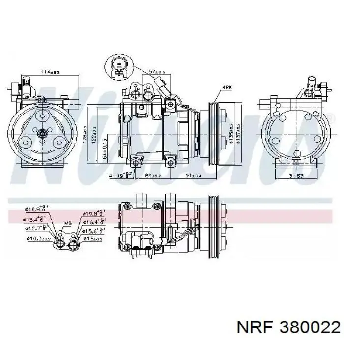 380022 NRF polea compresor a/c