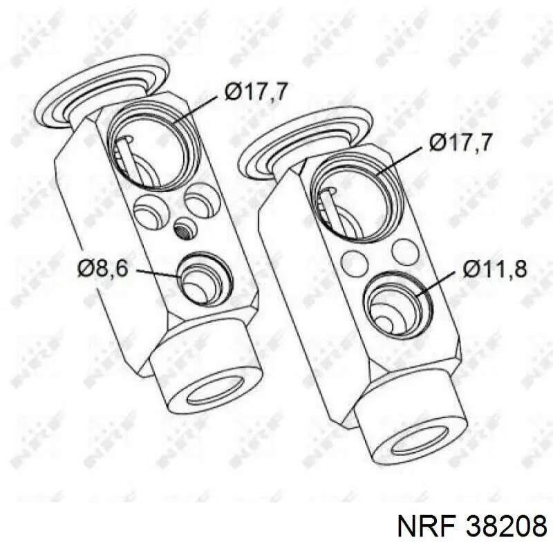 Válvula del compresor de aire acondicionado NRF 38208 precio, desde 1,65 EUR