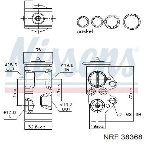 Comprar 38368 NRF Válvula TRV del aire acondicionado