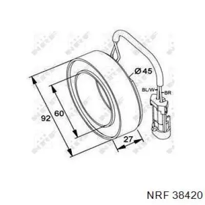 Embrague (bobina magnética) compresor de aire acondicionado NRF 38420