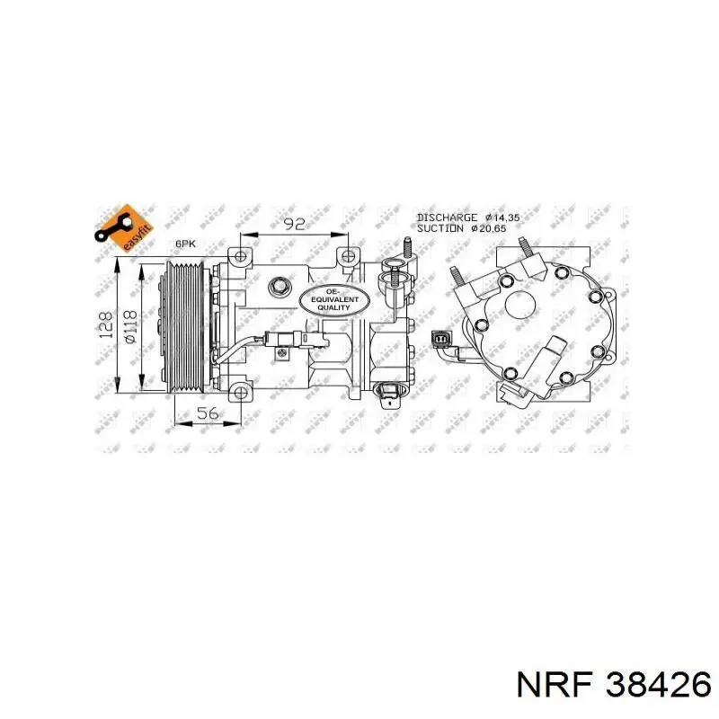 Válvula del compresor de aire acondicionado NRF 38426