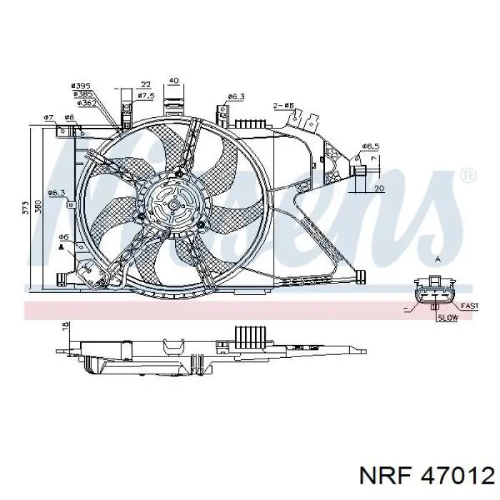 47012 NRF difusor de radiador, ventilador de refrigeración, condensador del aire acondicionado, completo con motor y rodete