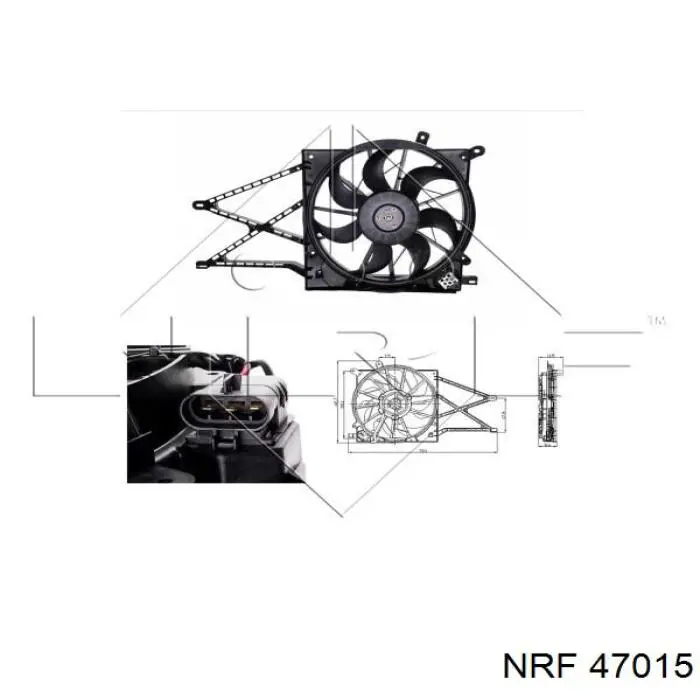 47015 NRF difusor de radiador, ventilador de refrigeración, condensador del aire acondicionado, completo con motor y rodete