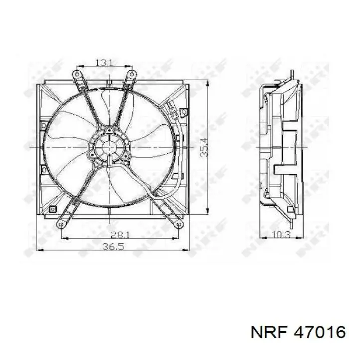 47016 NRF difusor de radiador, ventilador de refrigeración, condensador del aire acondicionado, completo con motor y rodete