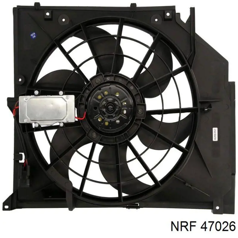 47026 NRF difusor de radiador, ventilador de refrigeración, condensador del aire acondicionado, completo con motor y rodete