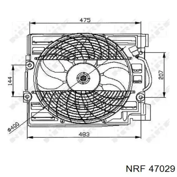 47029 NRF ventilador (rodete +motor aire acondicionado con electromotor completo)