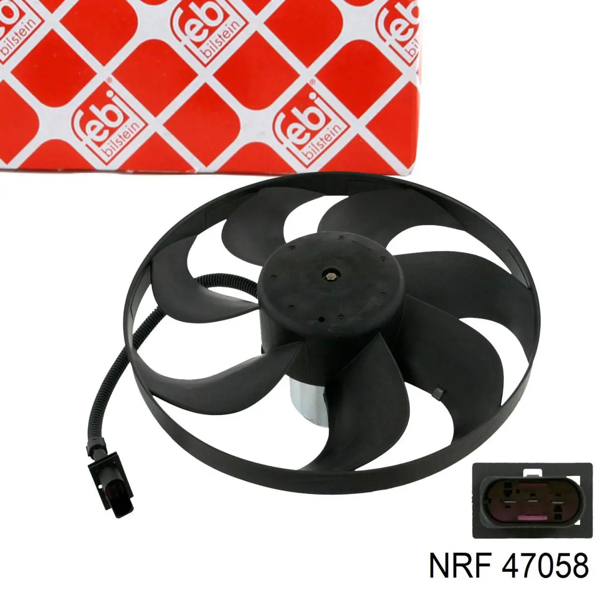 47058 NRF difusor de radiador, ventilador de refrigeración, condensador del aire acondicionado, completo con motor y rodete