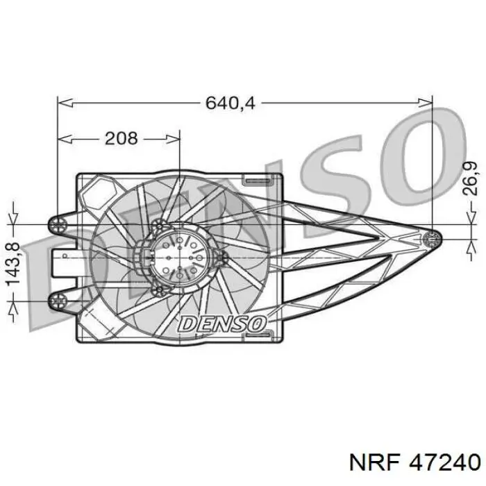 47240 NRF difusor de radiador, ventilador de refrigeración, condensador del aire acondicionado, completo con motor y rodete