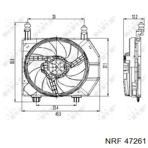 47261 NRF difusor de radiador, ventilador de refrigeración, condensador del aire acondicionado, completo con motor y rodete