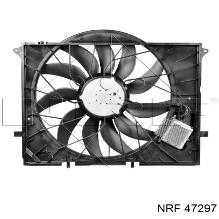 47297 NRF difusor de radiador, ventilador de refrigeración, condensador del aire acondicionado, completo con motor y rodete
