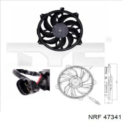 Ventilador eléctrico de refrigeración completo izquierdo (motor y hélice) 47341 NRF