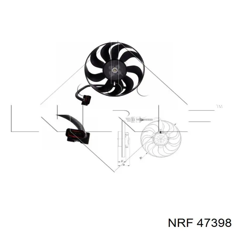 47398 NRF ventilador (rodete +motor refrigeración del motor con electromotor derecho)