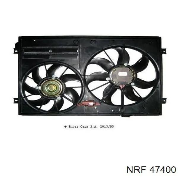 47400 NRF difusor de radiador, ventilador de refrigeración, condensador del aire acondicionado, completo con motor y rodete