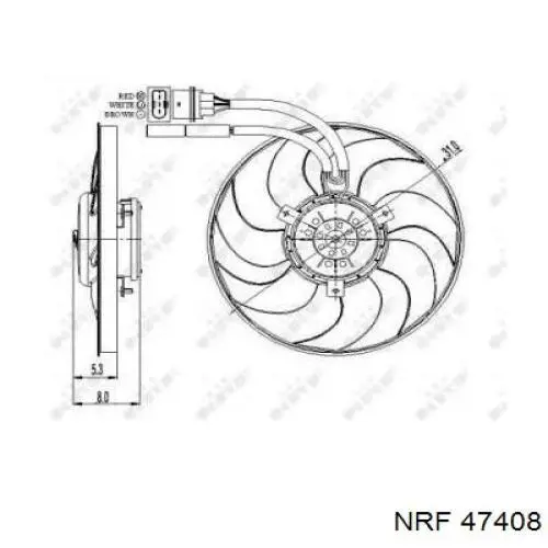 6K0959455L VAG rodete ventilador, refrigeración de motor