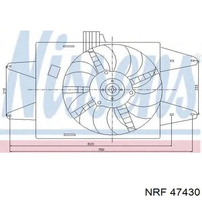 5041007 Frig AIR difusor de radiador, ventilador de refrigeración, condensador del aire acondicionado, completo con motor y rodete