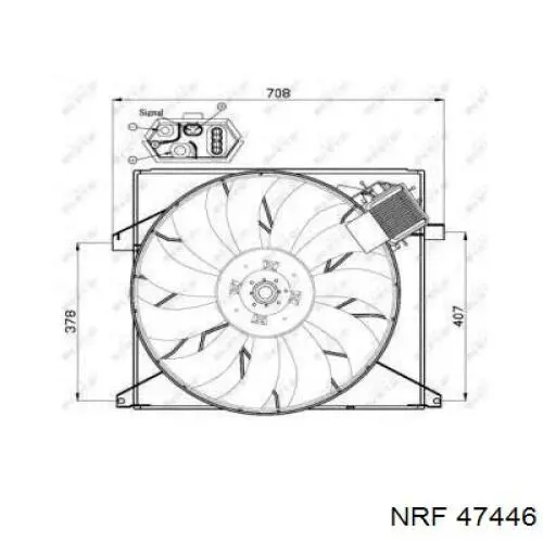47446 NRF difusor de radiador, ventilador de refrigeración, condensador del aire acondicionado, completo con motor y rodete