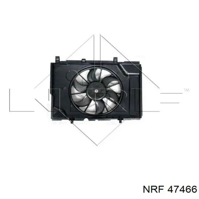47466 NRF difusor de radiador, ventilador de refrigeración, condensador del aire acondicionado, completo con motor y rodete