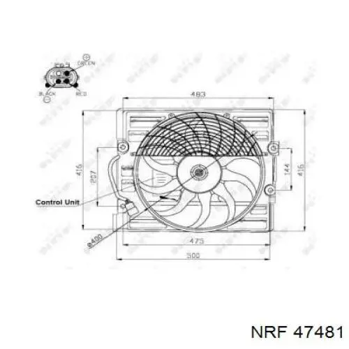 330027 ACR difusor de radiador, ventilador de refrigeración, condensador del aire acondicionado, completo con motor y rodete