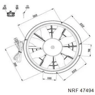 47494 NRF ventilador (rodete +motor refrigeración del motor con electromotor completo)