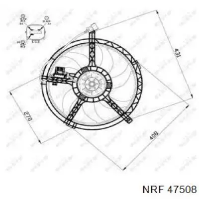 7742026 Kamoka difusor de radiador, ventilador de refrigeración, condensador del aire acondicionado, completo con motor y rodete