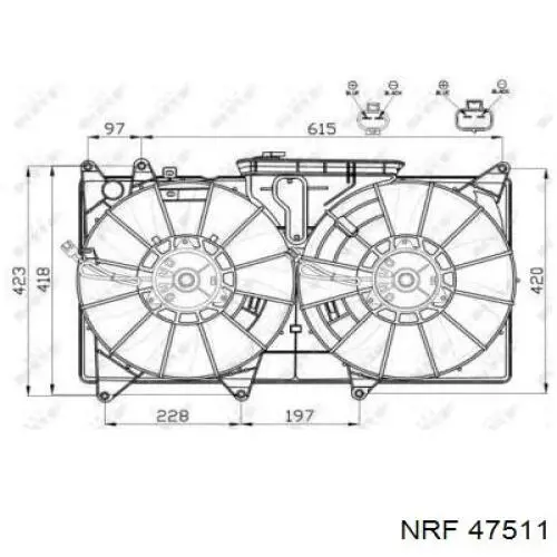 47511 NRF motor de ventilador, refrigeración, derecho