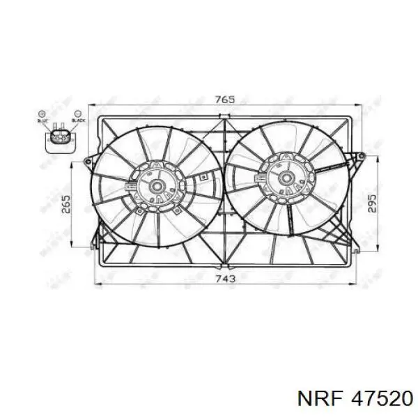 Difusor de radiador, ventilador de refrigeración, condensador del aire acondicionado, completo con motor y rodete Chrysler Pacifica 