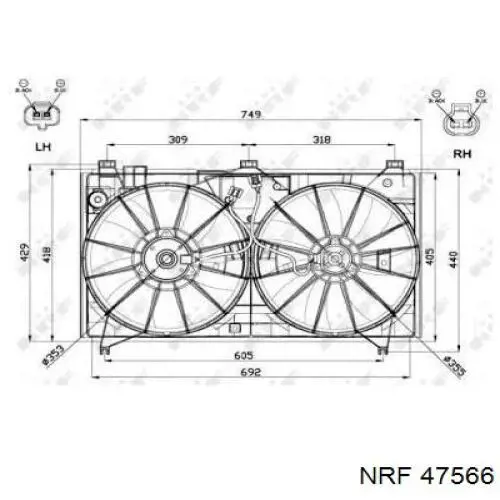 Motor de ventilador, Refrigeración, izquierdo Lexus GS (S19)
