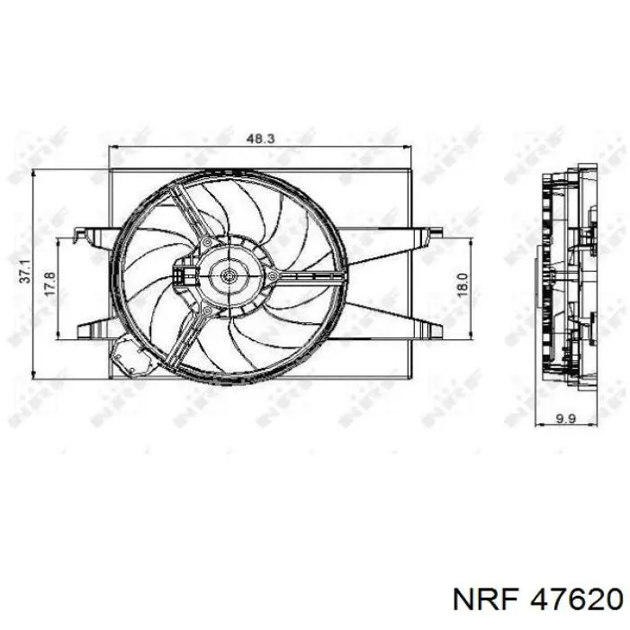 1850-0097 Profit difusor de radiador, ventilador de refrigeración, condensador del aire acondicionado, completo con motor y rodete