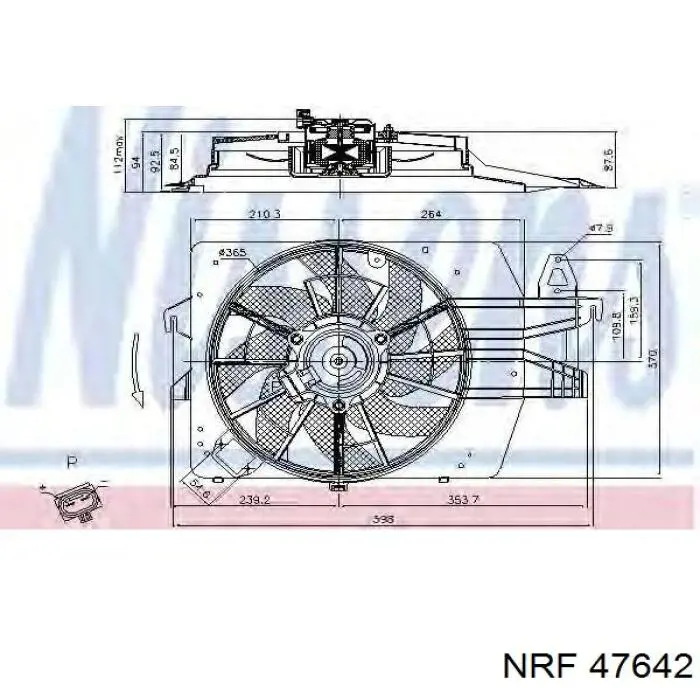 1028322 Ford difusor de radiador, ventilador de refrigeración, condensador del aire acondicionado, completo con motor y rodete