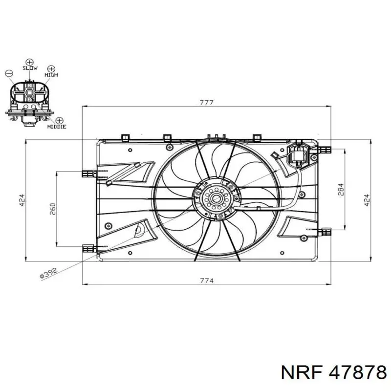 47878 NRF Electroventilador del motor