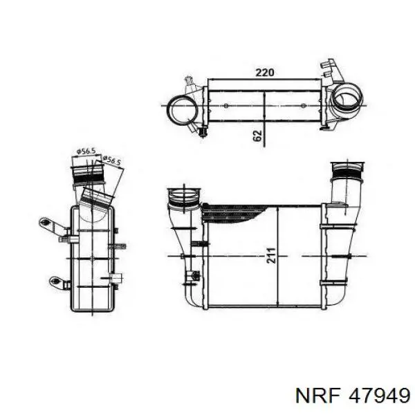 47949 NRF difusor de radiador, ventilador de refrigeración, condensador del aire acondicionado, completo con motor y rodete