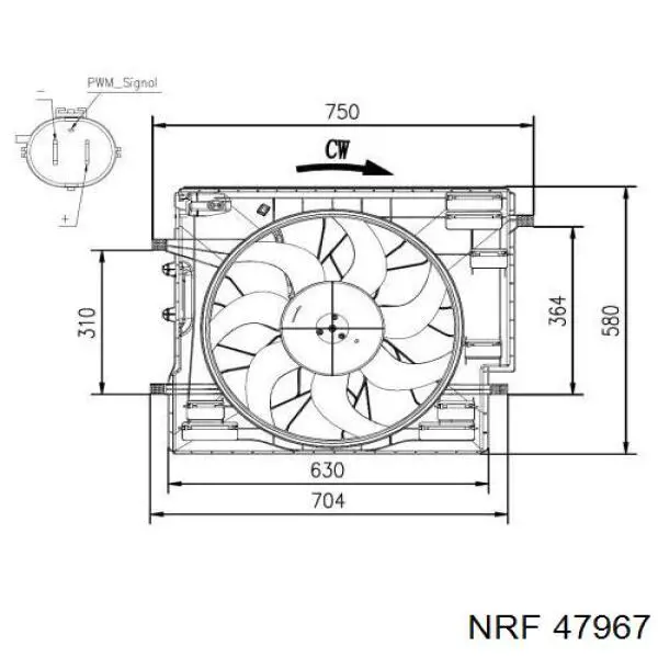 Ventilador, refrigeración motor NRF 47967 precio, desde 320,80 EUR
