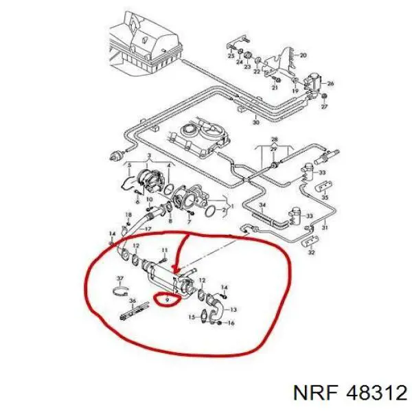 48312 NRF Enfriador de recirculación de gases de escape EGR