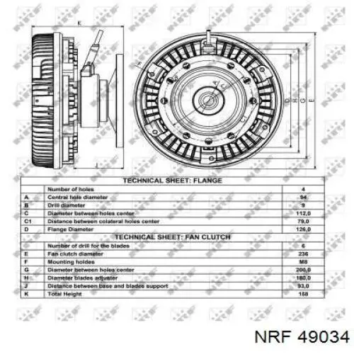 Embrague, ventilador de refrigeración NRF 49034 precio, desde 426,97 EUR