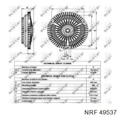 49537 NRF embrague, ventilador del radiador