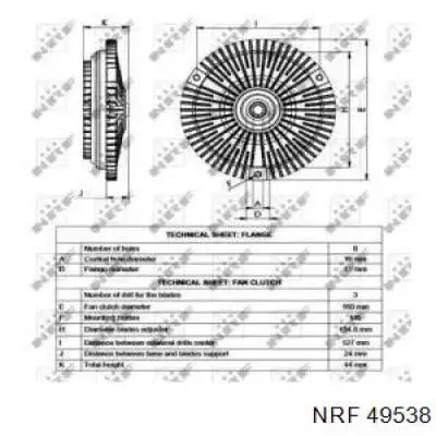Embrague, ventilador de refrigeración NRF 49538 precio, desde 59,74 EUR