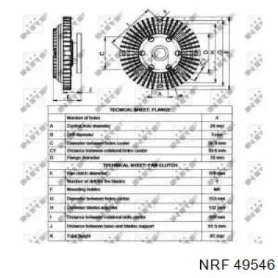 49546 NRF embrague, ventilador del radiador