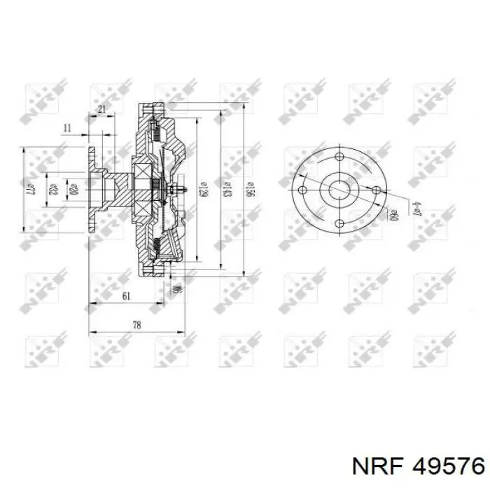 49576 NRF embrague, ventilador del radiador