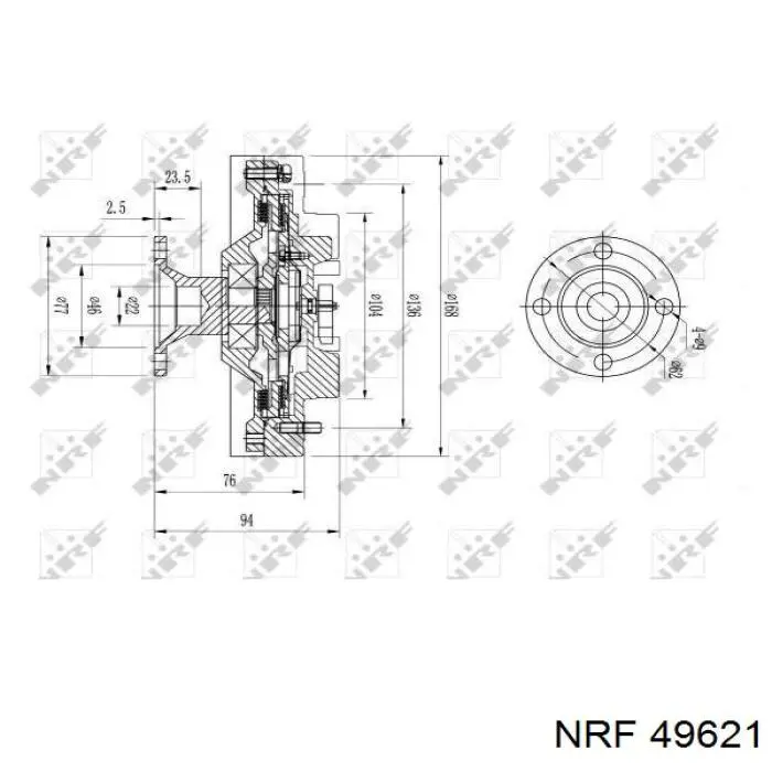 49621 NRF embrague, ventilador del radiador