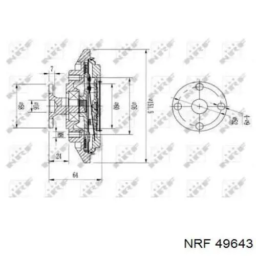 49643 NRF embrague, ventilador del radiador