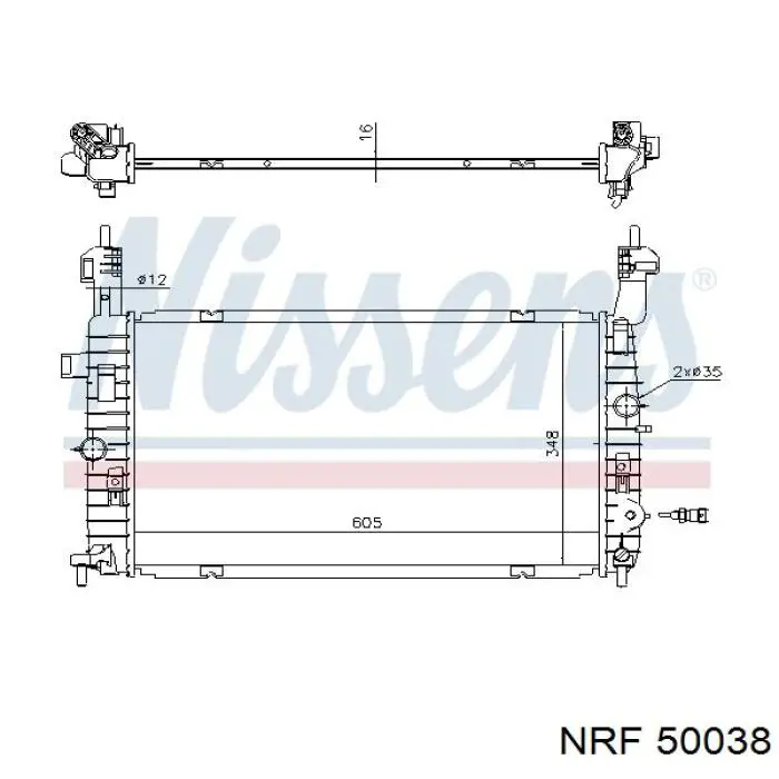 50038 NRF radiador refrigeración del motor