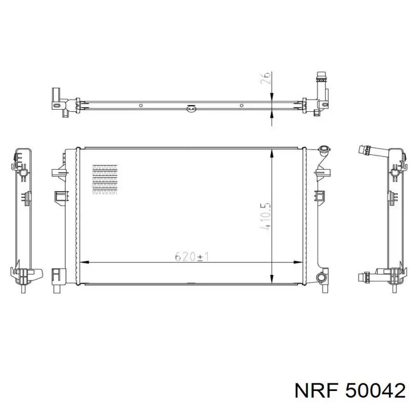 50042 NRF radiador, refrigeración del motor adicional