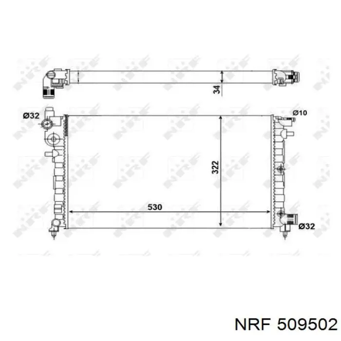 509502 NRF radiador